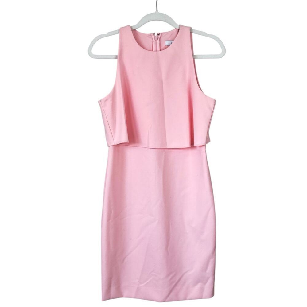 LIKELY Shayna Dress Mini Cocktail Rose Pink Size 10 Ruffle Classy Party Blush